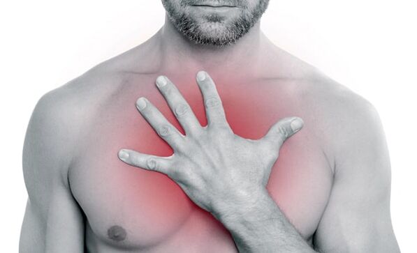 Sāpes krūtīs krūšu kurvja osteohondrozes gadījumā
